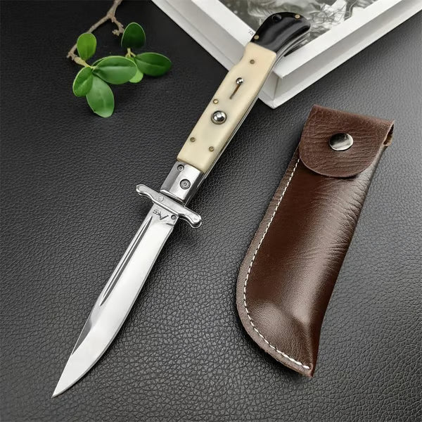440C Stainless Steel Outdoor Folding Knife 4.1-Inch with Durable Shell Resin Handle🗡️