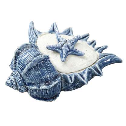 Sea/Navy Theme Ceramics Tray Box White & Blue