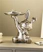 Ceramics Bunny Tray Luxury Home Decor White and Silver