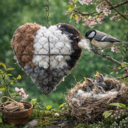 🐦🏡Handmade Natural Alpaca Fiber Bird Nesting Heart