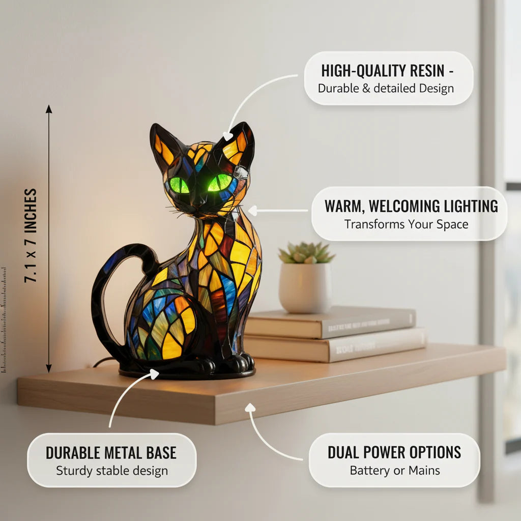 Graceful Feline Cat Lamp