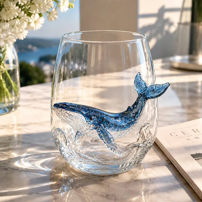 🌊 Artisanal 3D Ocean Life Glass – A Tiny Underwater World in Every Sip ✨