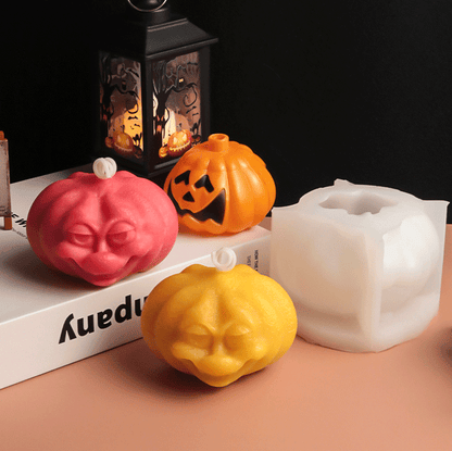 Halloween 3D Ugly Pumpkin DIY Candle Mold (2pcs)
