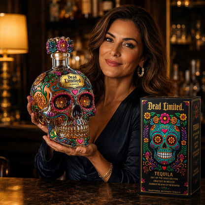 🔥🍷Limited Edition Floral Sugar Skull Bottle – Day of Dead Collector’s Gift Box🎁