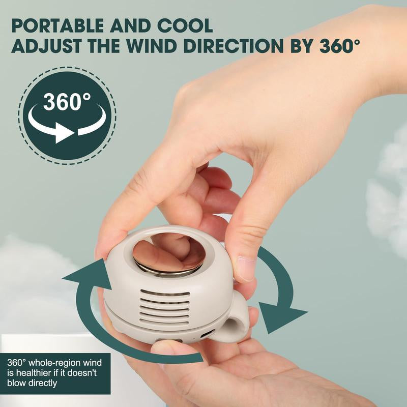 🔥Summer Sale - Portable Silent Mini Bladeless Electric Fan with Rotating Body and Three-Speed Adjustable Silent Cooling Fan