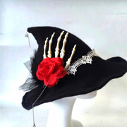 Rose and Skeleton Hand Halloween Hat