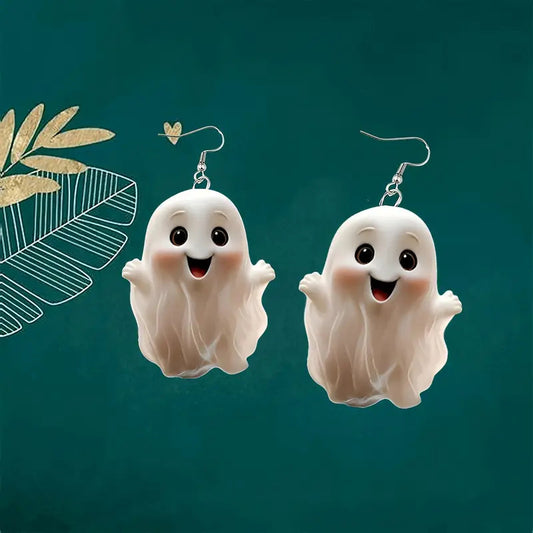 👻Cute Ghost Earrings/Necklace Pendants Halloween