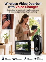 【24h Monitoring】AI Voice Changer Doorbell Camera