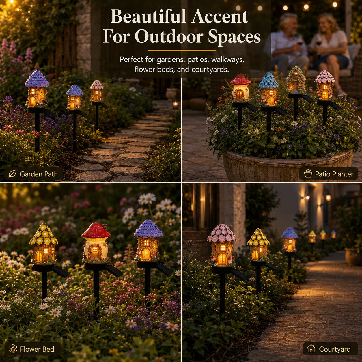 🔥Last Day: 60% OFF-🍄Solar Fairy Tale Mushroom Cottage Garden Light – Whimsical Warm Glow for Paths, Patios & Flower Beds🌙