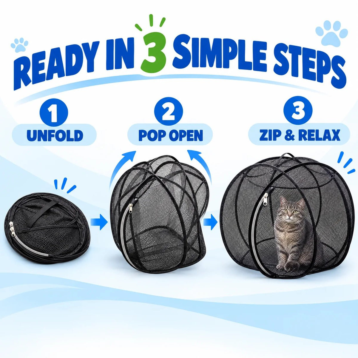 ⏳ Last Day 49% OFF – 🐱 Pop Up Cat Playpen | 32-Inch Breathable Mesh Enclosure for Indoor & Outdoor Use 🌿
