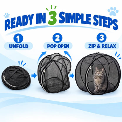 ⏳ Last Day 49% OFF – 🐱 Pop Up Cat Playpen | 32-Inch Breathable Mesh Enclosure for Indoor & Outdoor Use 🌿