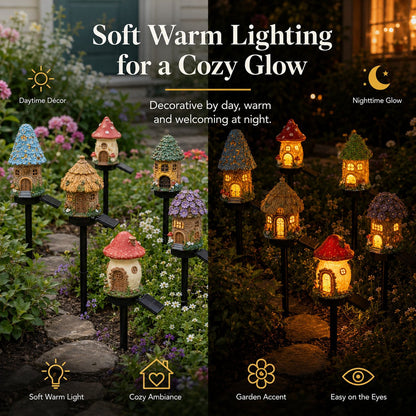 🔥Last Day: 60% OFF-🍄Solar Fairy Tale Mushroom Cottage Garden Light – Whimsical Warm Glow for Paths, Patios & Flower Beds🌙