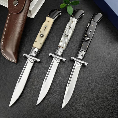 440C Stainless Steel Outdoor Folding Knife 4.1-Inch with Durable Shell Resin Handle🗡️