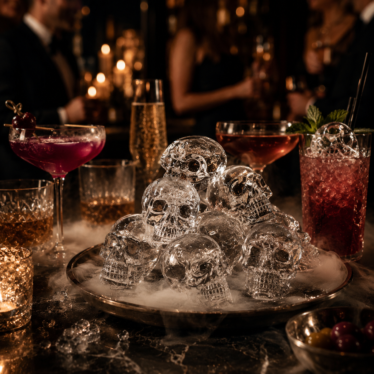 🧊2026 HOT SALE💀 DIY Silicone Skull Ice Cube Tray – Giant Slow-Melt Skull For Whiskey, Cocktails & More✨