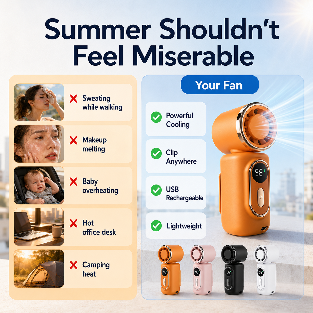 🔥Last Day 50% OFF💦 Clip-On Cooling Fan - Instant Breeze Anywhere This Summer✨
