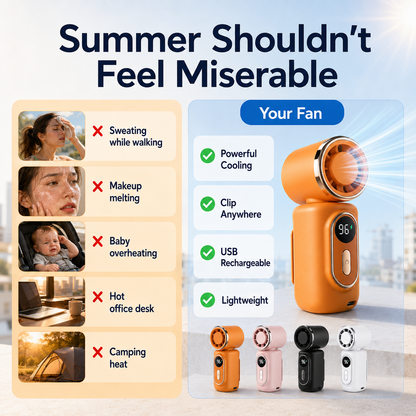 🔥Last Day 50% OFF💦 Clip-On Cooling Fan - Instant Breeze Anywhere This Summer✨