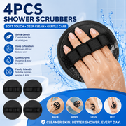 🚿💦4-Pack Soft Rubber Shower Scrubber for Gentle Exfoliation & Deep Cleansing