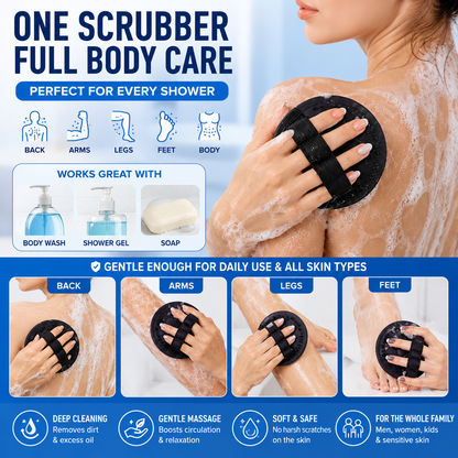🚿💦4-Pack Soft Rubber Shower Scrubber for Gentle Exfoliation & Deep Cleansing