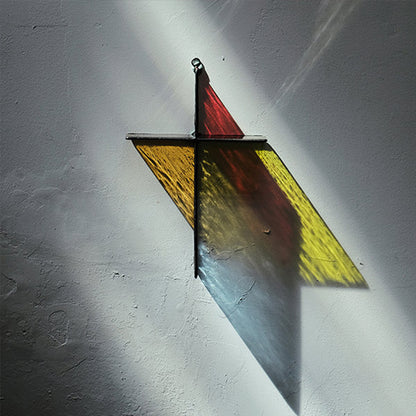 Rainbow Crucifix Glass Art