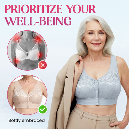 Front Closure Breathable Cotton Lifting Bra for Seniors