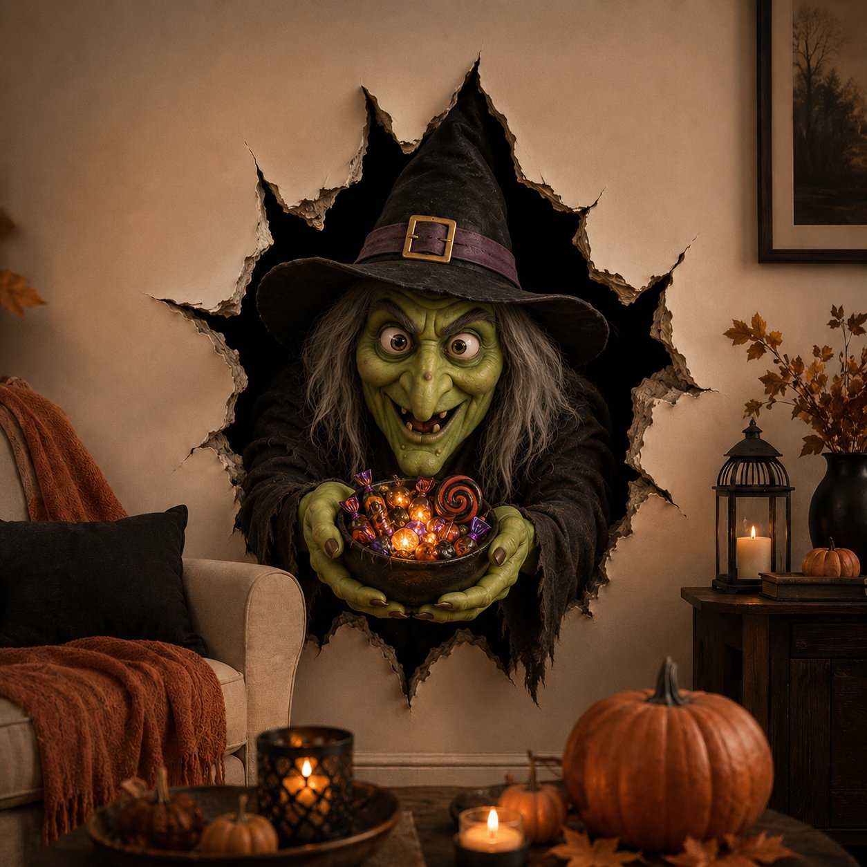 🔥 Last Day 60% OFF - 🎃👻Halloween Break-In 3D Wall Decals
