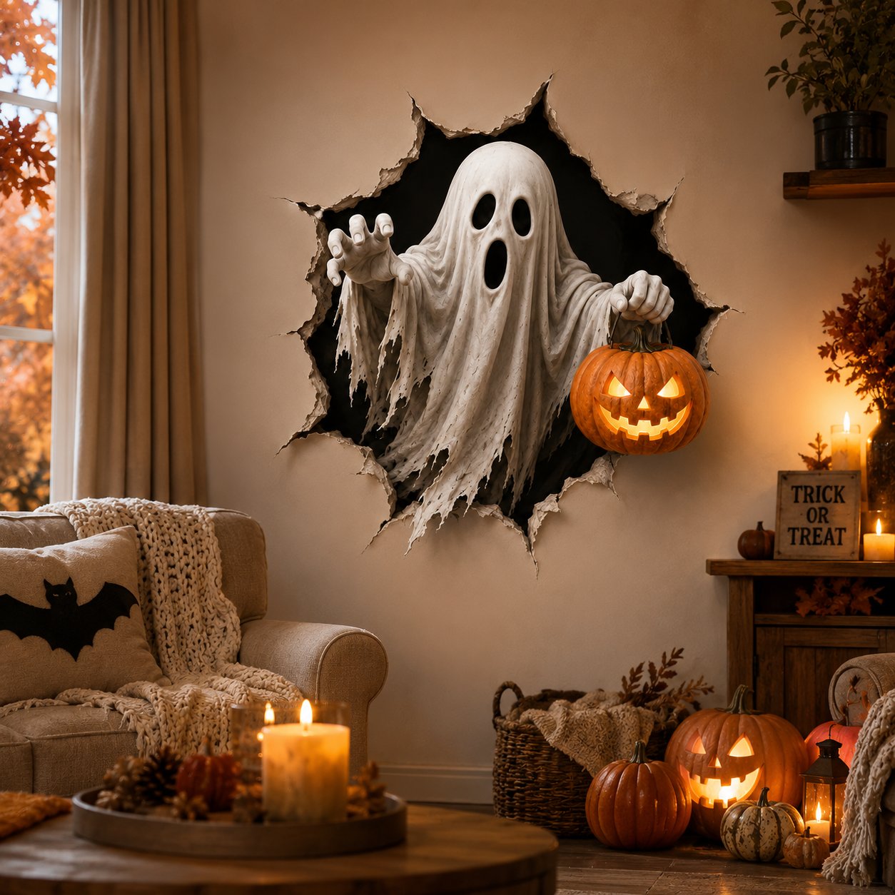 🔥 Last Day 60% OFF - 🎃👻Halloween Break-In 3D Wall Decals