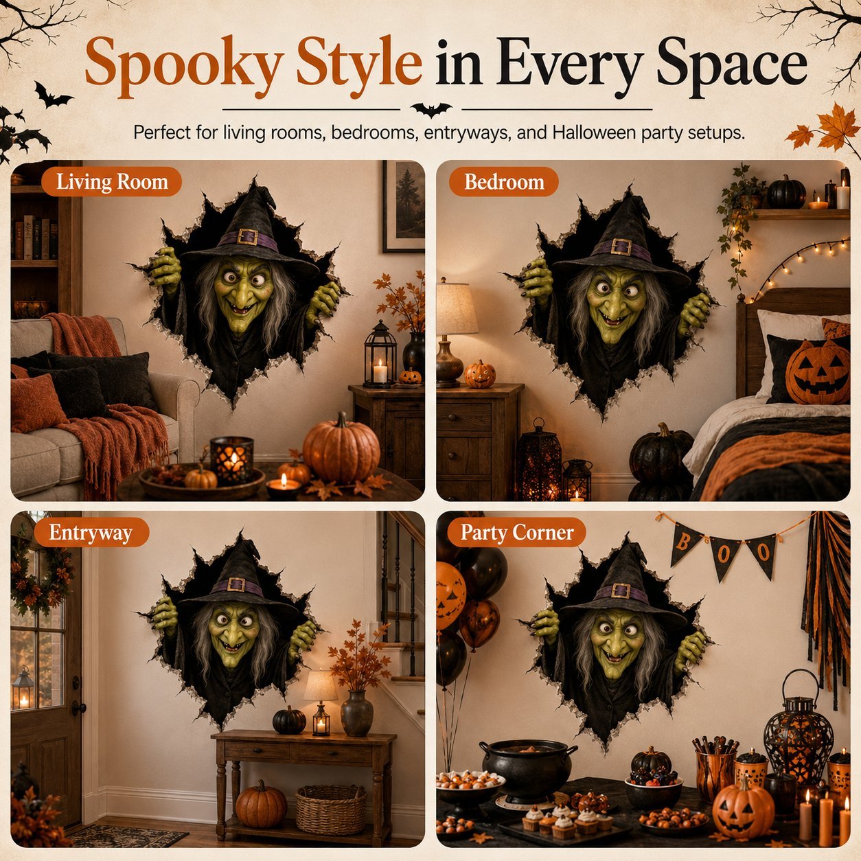 🔥 Last Day 60% OFF - 🎃👻Halloween Break-In 3D Wall Decals