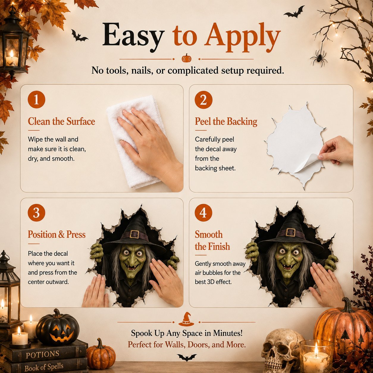 🔥 Last Day 60% OFF - 🎃👻Halloween Break-In 3D Wall Decals