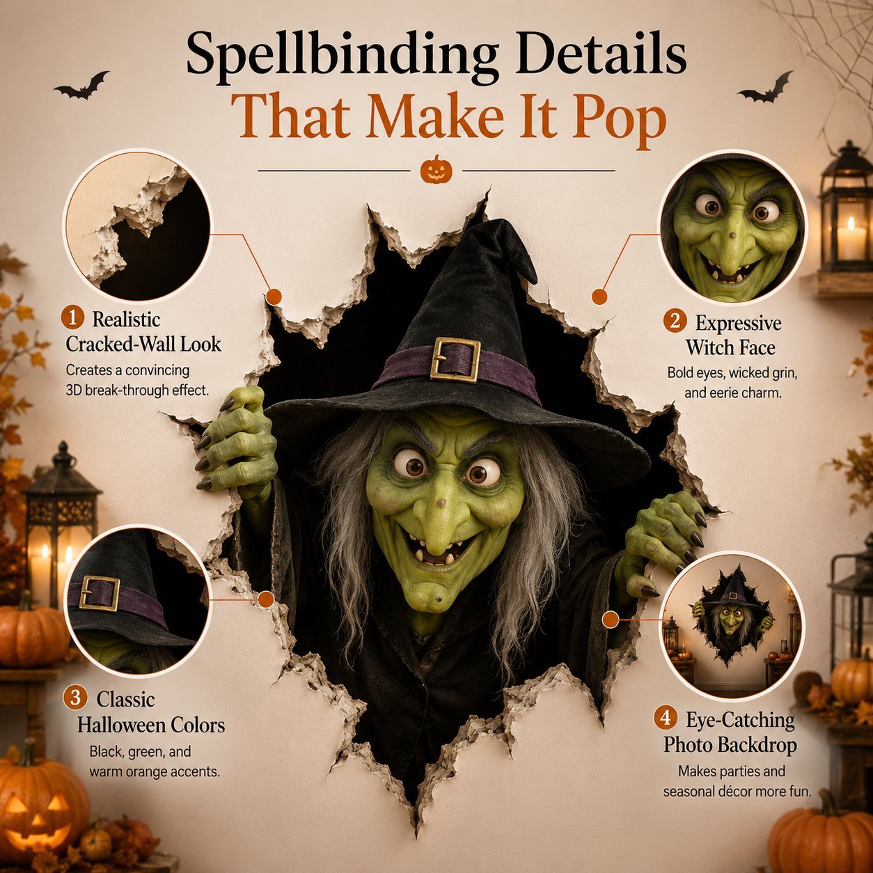 🔥 Last Day 60% OFF - 🎃👻Halloween Break-In 3D Wall Decals