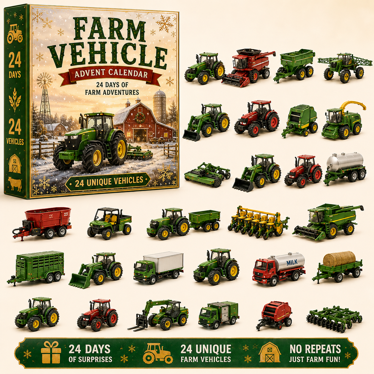 🚜Build the Fleet Collection 24-Day Vehicle Advent Calendar Series |✨A New Adventure Every Morning