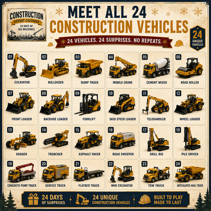🚜Build the Fleet Collection 24-Day Vehicle Advent Calendar Series |✨A New Adventure Every Morning