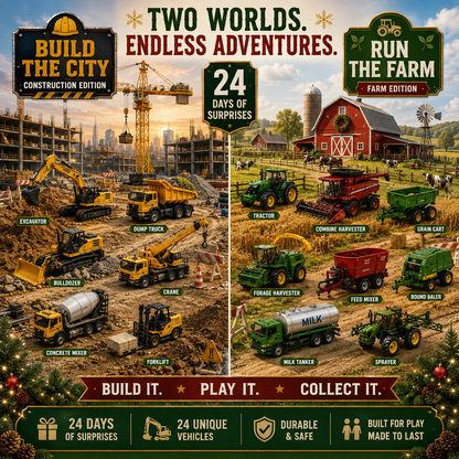 🚜Build the Fleet Collection 24-Day Vehicle Advent Calendar Series |✨A New Adventure Every Morning