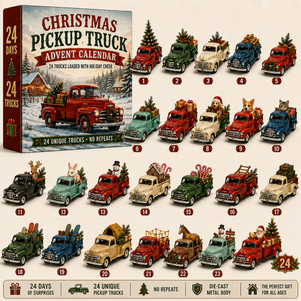🚜Build the Fleet Collection 24-Day Vehicle Advent Calendar Series |✨A New Adventure Every Morning