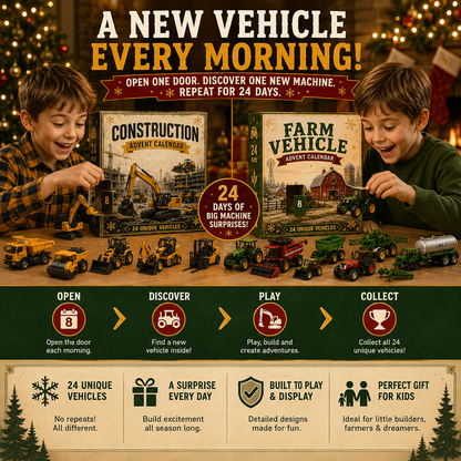 🚜Build the Fleet Collection 24-Day Vehicle Advent Calendar Series |✨A New Adventure Every Morning