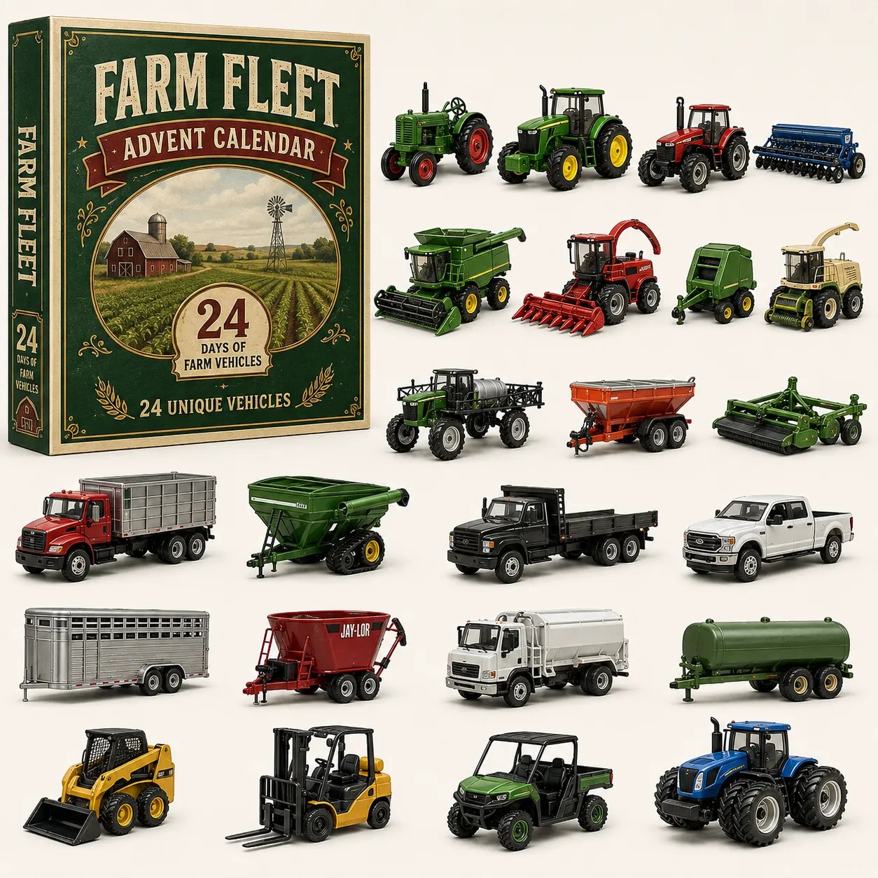 🚜Build the Fleet Collection 24-Day Vehicle Advent Calendar Series |✨A New Adventure Every Morning