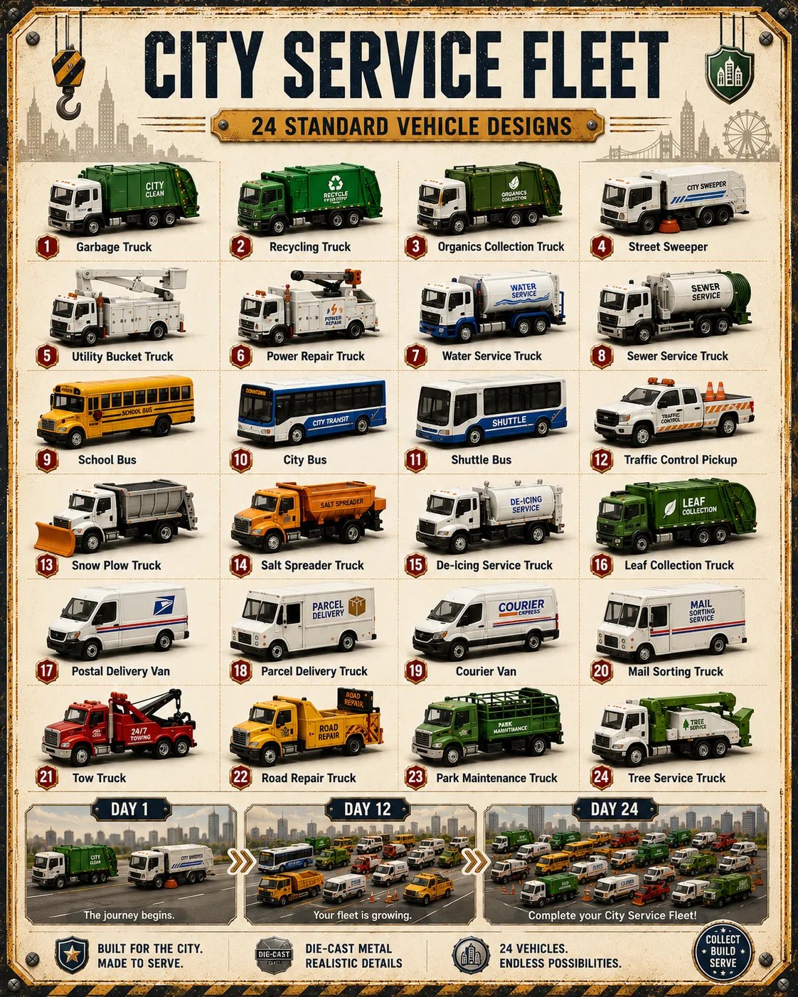 🚜Build the Fleet Collection 24-Day Vehicle Advent Calendar Series |✨A New Adventure Every Morning