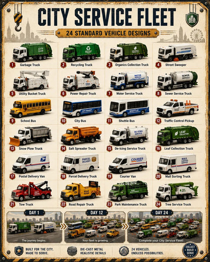 🚜Build the Fleet Collection 24-Day Vehicle Advent Calendar Series |✨A New Adventure Every Morning