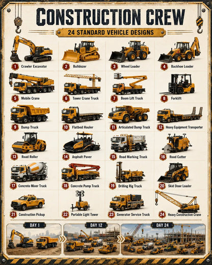 🚜Build the Fleet Collection 24-Day Vehicle Advent Calendar Series |✨A New Adventure Every Morning