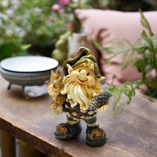 Green Hat Hedgehog Elf Figurine