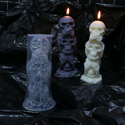Halloween 3D Skull DIY Candle Mold (2pcs)