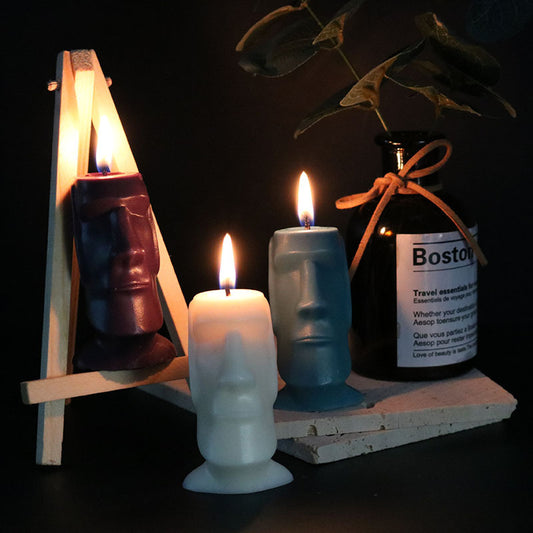Halloween 3D Easter Island Statues DIY Candle Mold (2pcs)