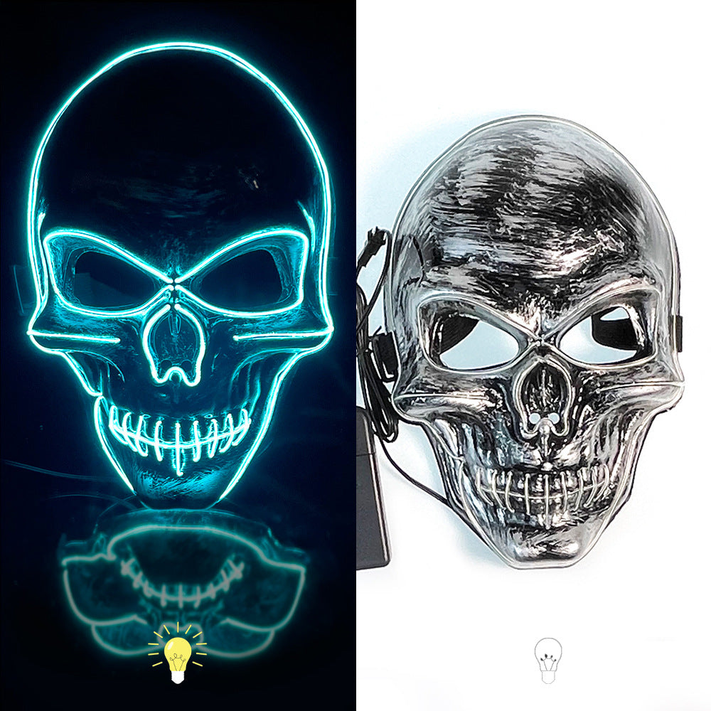 Halloween  Scary human skull LED Light Mask