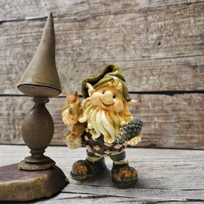 Green Hat Hedgehog Elf Figurine