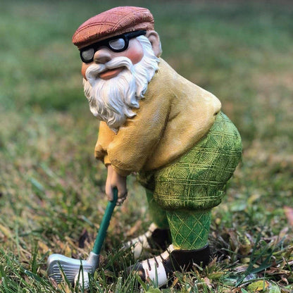 Golf Grandpa Figurine Garden Decor