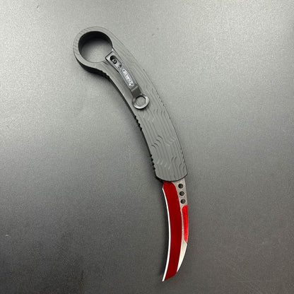 CARBON FIBER OVERLAY OUTDOOR CAMPING OTF TACTICAL HANDLE EDC FOLDING KNIFE