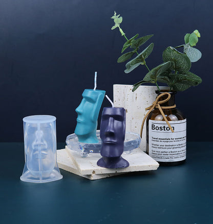 Halloween 3D Easter Island Statues DIY Candle Mold (2pcs)
