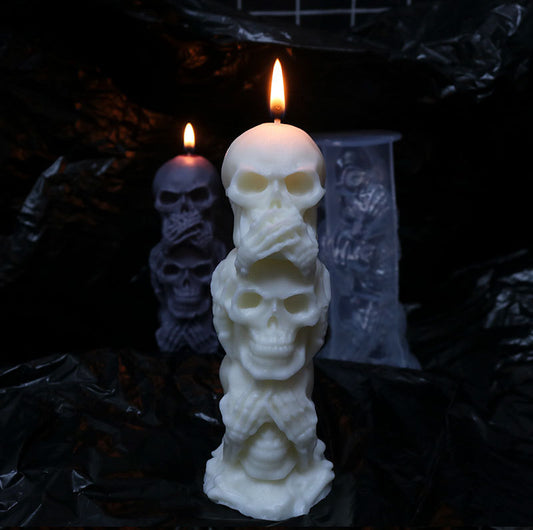 Halloween 3D Skull DIY Candle Mold (2pcs)