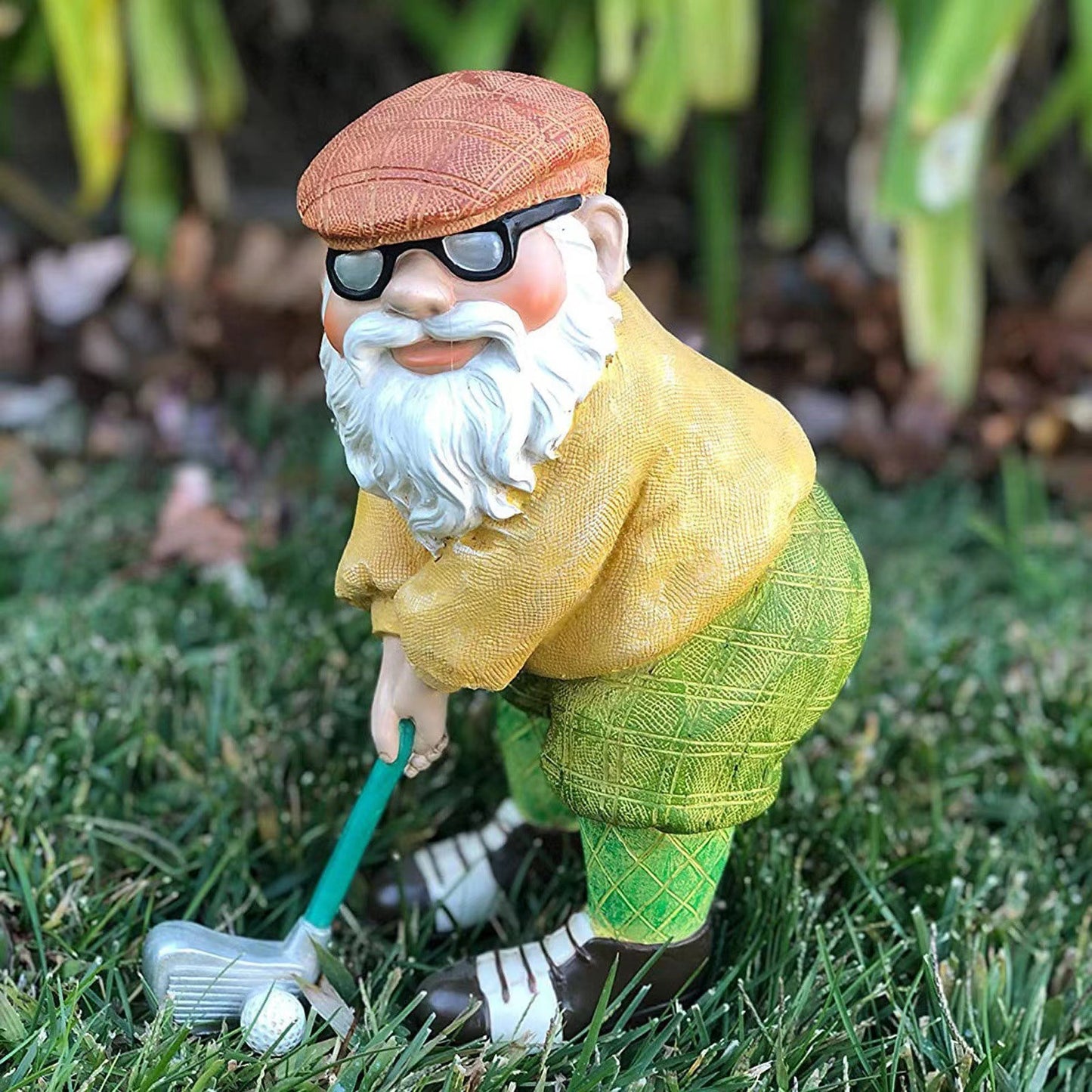 Golf Grandpa Figurine Garden Decor