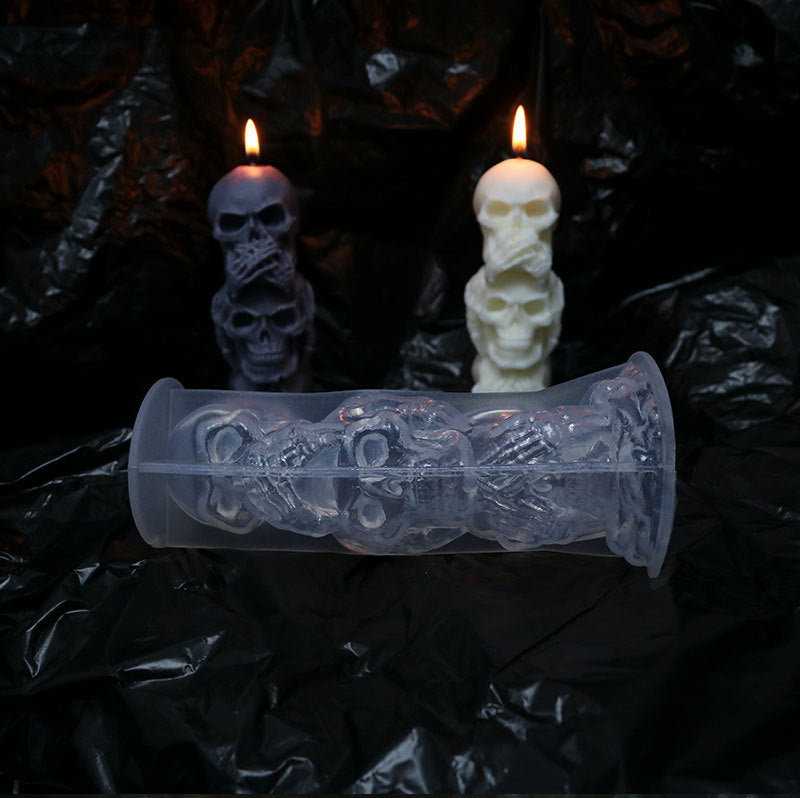 Halloween 3D Skull DIY Candle Mold (2pcs)