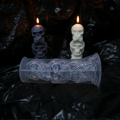 Halloween 3D Skull DIY Candle Mold (2pcs)